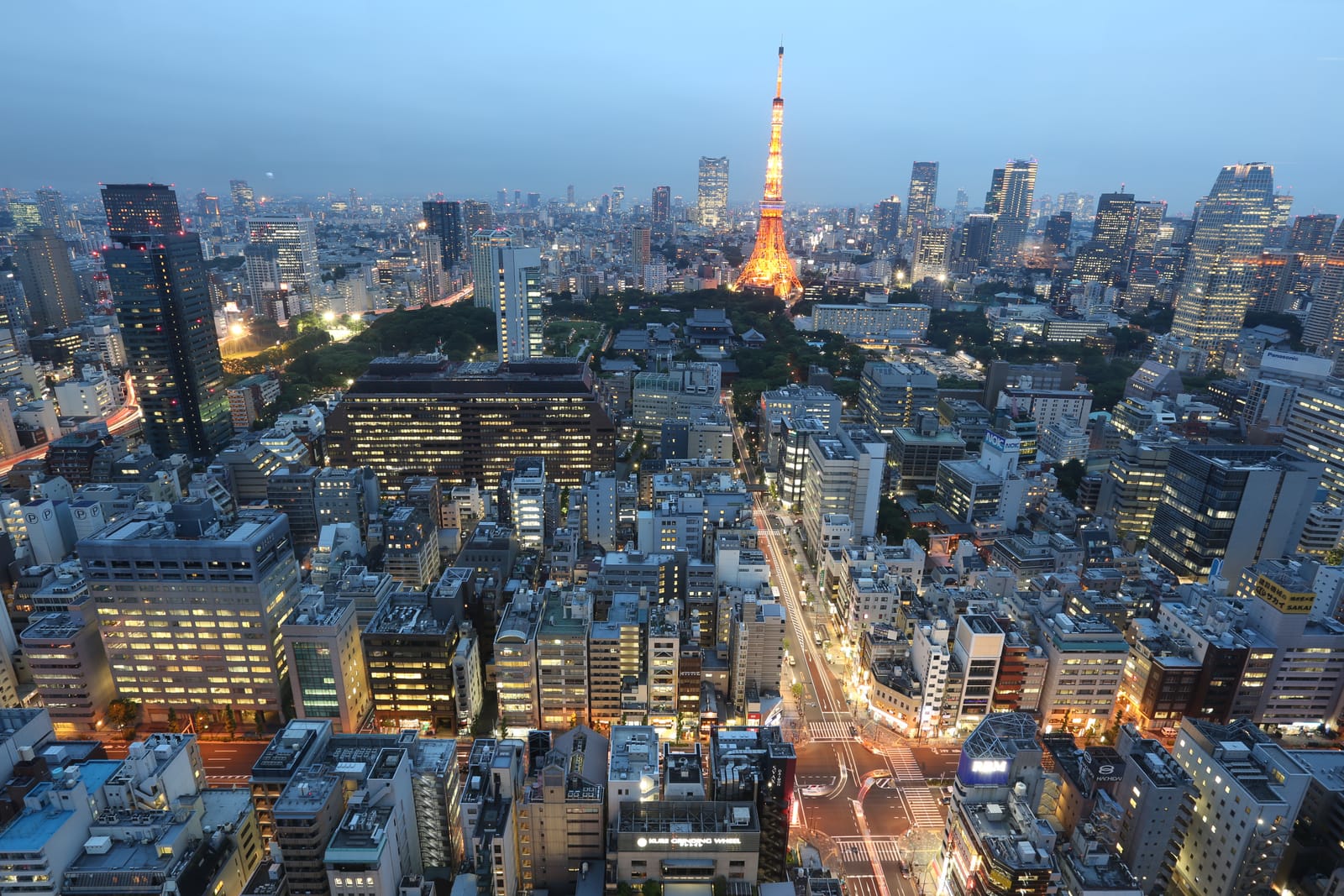 Tokyo skyline aerial